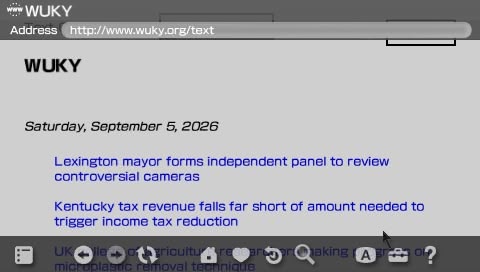 WUKY Text rendered on the PSP browser